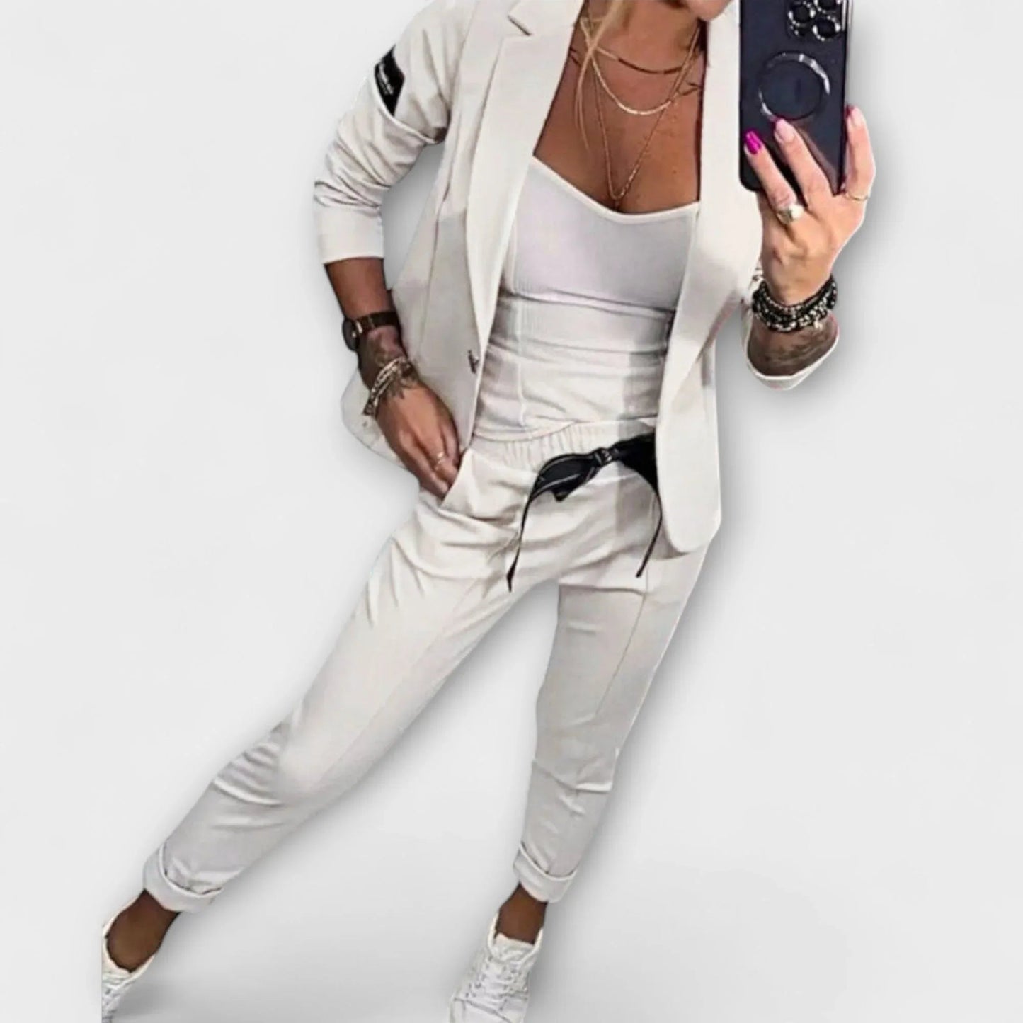 Clara | Elegant Set of Top, Jacket, and Pants